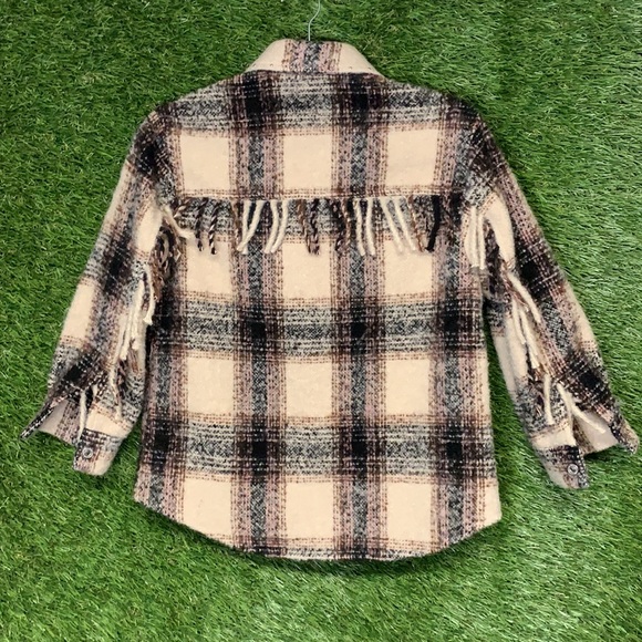 Zara girls fringe stud oversized overshirt/ jacket - Picture 3 of 4